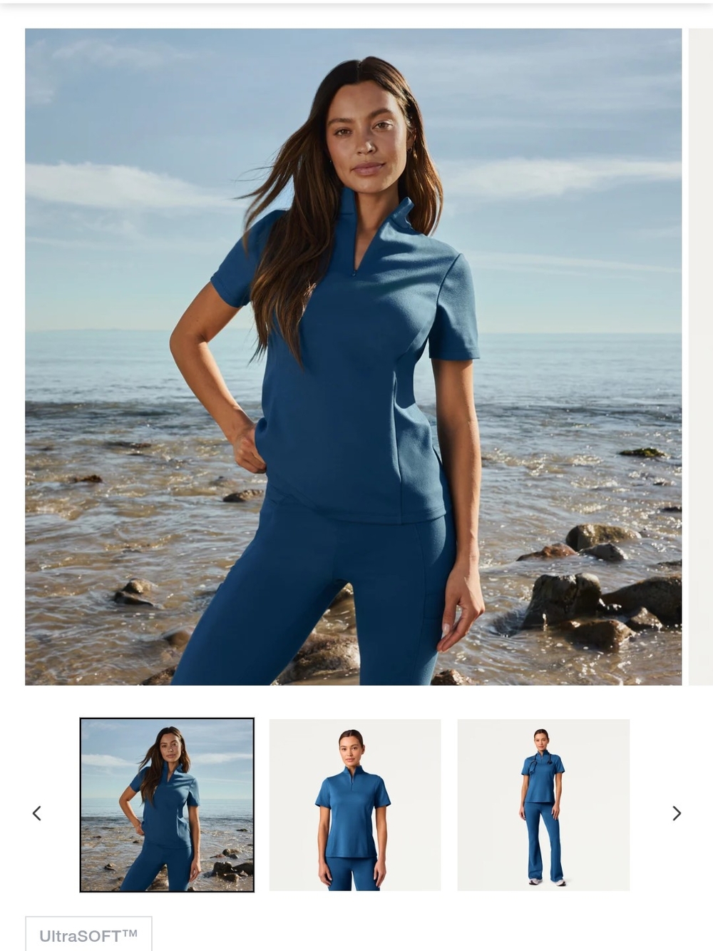 ASTRA SLIM HALF  Zip Collar Scrub Top